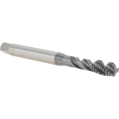 Emuge - 5/16-18 UNC 3 Flute 2B Bottoming Spiral Flute Tap - Cobalt, TiCN Finish, 3.543" OAL, Right Hand Flute, Right Hand Thread, Series Enorm - Apex Tool & Supply