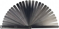 Mitutoyo - 28 Piece, 0.05 to 1mm Feeler Gage Set - 150mm Long x 13mm Wide, Tempered Steel - Apex Tool & Supply
