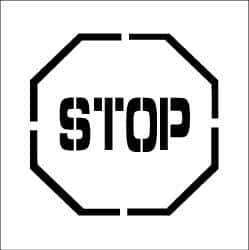 NMC - Stop Stencil - 0.06 Inch Thick, Polyethylene, English - Apex Tool & Supply