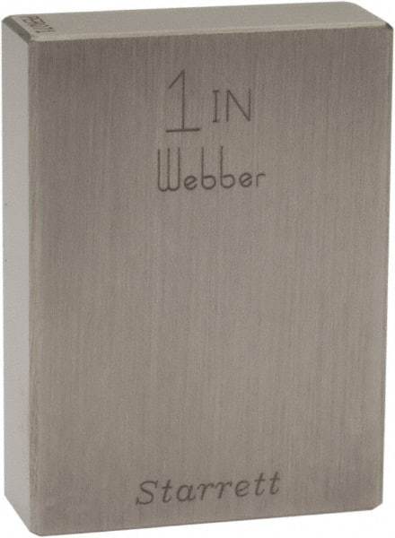 Starrett - 1" Rectangular Steel Gage Block - Accuracy Grade 0 - Apex Tool & Supply