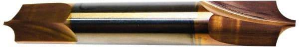 Accupro - 0.055" Radius, 3/16" Mill Diam, 2 Flute Solid Carbide Corner Rounding End Mill - Double End, TiCN Finish, 2" OAL, 3/16" Shank Diam - Apex Tool & Supply
