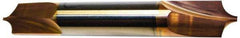 Accupro - 0.055" Radius, 3/16" Mill Diam, 2 Flute Solid Carbide Corner Rounding End Mill - Double End, TiCN Finish, 2" OAL, 3/16" Shank Diam - Apex Tool & Supply