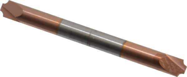 Accupro - 0.046" Radius, 3/16" Mill Diam, 2 Flute Solid Carbide Corner Rounding End Mill - Double End, TiCN Finish, 2" OAL, 3/16" Shank Diam - Apex Tool & Supply
