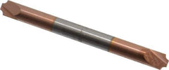 Accupro - 0.046" Radius, 3/16" Mill Diam, 2 Flute Solid Carbide Corner Rounding End Mill - Double End, TiCN Finish, 2" OAL, 3/16" Shank Diam - Apex Tool & Supply