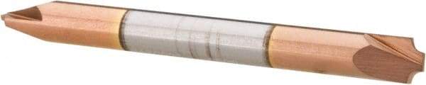 Accupro - 0.05" Radius, 3/16" Mill Diam, 2 Flute Solid Carbide Corner Rounding End Mill - Double End, TiCN Finish, 2" OAL, 3/16" Shank Diam - Apex Tool & Supply