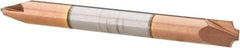 Accupro - 0.05" Radius, 3/16" Mill Diam, 2 Flute Solid Carbide Corner Rounding End Mill - Double End, TiCN Finish, 2" OAL, 3/16" Shank Diam - Apex Tool & Supply