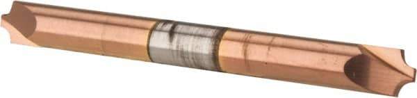 Accupro - 0.062" Radius, 3/16" Mill Diam, 2 Flute Solid Carbide Corner Rounding End Mill - Double End, TiCN Finish, 2" OAL, 3/16" Shank Diam - Apex Tool & Supply