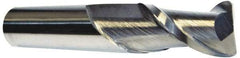 Accupro - 3/4", 2 Flute, Single End, Solid Carbide, 0.045" Corner Radius End Mill - 4" OAL, 40° Helix, Right Hand Flute, 1-1/2" LOC, Right Hand Cut - Apex Tool & Supply