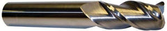 Accupro - 1/2", 2" LOC, 1/2" Shank Diam, 4" OAL, 3 Flute, Solid Carbide Square End Mill - Single End, nACRo Finish, Spiral Flute, 40° Helix, Centercutting, Right Hand Cut, Right Hand Flute - Apex Tool & Supply