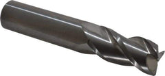 Accupro - 3/4", 3 Flute, Single End, Solid Carbide, 0.045" Corner Radius End Mill - 4" OAL, 40° Helix, Right Hand Flute, 1-1/2" LOC, Right Hand Cut - Apex Tool & Supply