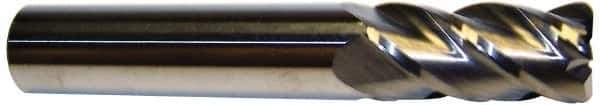 Accupro - 5/8", 4 Flute, Single End, Solid Carbide, 0.015" Corner Radius End Mill - 4-5/8" OAL, 40° Helix, Right Hand Flute, 2-1/8" LOC, Right Hand Cut - Apex Tool & Supply