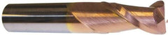 Accupro - 5/8", 2 Flute, Single End, Solid Carbide, 0.03" Corner Radius End Mill - 3-1/2" OAL, 40° Helix, Right Hand Flute, 1-1/4" LOC, Right Hand Cut - Apex Tool & Supply