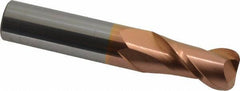 Accupro - 5/8", 2 Flute, Single End, Solid Carbide, 1/8" Corner Radius End Mill - 3-1/2" OAL, 40° Helix, Right Hand Flute, 1-1/4" LOC, Right Hand Cut - Apex Tool & Supply