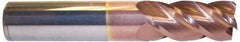 Accupro - 3/8", 4 Flute, Single End, Solid Carbide, 0.015" Corner Radius End Mill - 4" OAL, 40° Helix, Right Hand Flute, 1-3/4" LOC, Right Hand Cut - Apex Tool & Supply