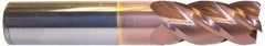 Accupro - 1" Diam 4 Flute Solid Carbide 0.06" Corner Radius End Mill - Apex Tool & Supply