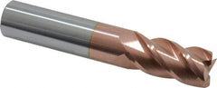 Accupro - 5/8", 4 Flute, Single End, Solid Carbide, 0.01" Corner Radius End Mill - 3-1/2" OAL, 40° Helix, Right Hand Flute, 1-1/4" LOC, Right Hand Cut - Apex Tool & Supply