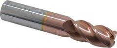 Accupro - 5/8", 4 Flute, Single End, Solid Carbide, 1/8" Corner Radius End Mill - 3-1/2" OAL, 40° Helix, Right Hand Flute, 1-1/4" LOC, Right Hand Cut - Apex Tool & Supply