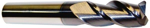 Accupro - 5/8", 3 Flute, Single End, Solid Carbide, 0.045" Corner Radius End Mill - 3-1/2" OAL, 40° Helix, Right Hand Flute, 1-1/4" LOC, Right Hand Cut - Apex Tool & Supply