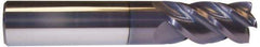 Accupro - 5/16", 4 Flute, Single End, Solid Carbide, 0.045" Corner Radius End Mill - 4" OAL, 40° Helix, Right Hand Flute, 1" LOC, Right Hand Cut - Apex Tool & Supply