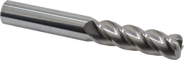 Accupro - 5/8", 4 Flute, Single End, Solid Carbide, 1/8" Corner Radius End Mill - 4-5/8" OAL, 40° Helix, Right Hand Flute, 2-1/8" LOC, Right Hand Cut - Apex Tool & Supply