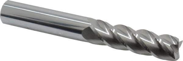 Accupro - 5/8", 4 Flute, Single End, Solid Carbide, 0.02" Corner Radius End Mill - 4-5/8" OAL, 40° Helix, Right Hand Flute, 2-1/8" LOC, Right Hand Cut - Apex Tool & Supply
