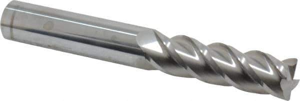 Accupro - 5/8", 4 Flute, Single End, Solid Carbide, 0.03" Corner Radius End Mill - 4-5/8" OAL, 40° Helix, Right Hand Flute, 2-1/8" LOC, Right Hand Cut - Apex Tool & Supply