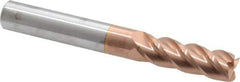 Accupro - 3/8", 4 Flute, Single End, Solid Carbide, 0.01" Corner Radius End Mill - 3" OAL, 40° Helix, Right Hand Flute, 1-1/8" LOC, Right Hand Cut - Apex Tool & Supply