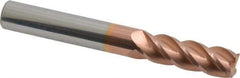 Accupro - 3/8", 4 Flute, Single End, Solid Carbide, 0.03" Corner Radius End Mill - 3" OAL, 40° Helix, Right Hand Flute, 1-1/8" LOC, Right Hand Cut - Apex Tool & Supply