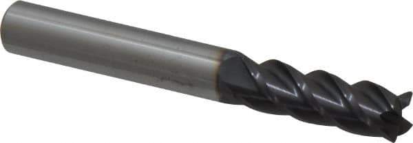 Accupro - 3/8", 4 Flute, Single End, Solid Carbide, 0.01" Corner Radius End Mill - 3" OAL, 40° Helix, Right Hand Flute, 1-1/8" LOC, Right Hand Cut - Apex Tool & Supply