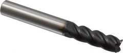 Accupro - 3/8", 4 Flute, Single End, Solid Carbide, 0.015" Corner Radius End Mill - 3" OAL, 40° Helix, Right Hand Flute, 1-1/8" LOC, Right Hand Cut - Apex Tool & Supply