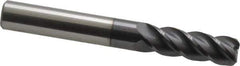 Accupro - 3/8", 4 Flute, Single End, Solid Carbide, 0.045" Corner Radius End Mill - 3" OAL, 40° Helix, Right Hand Flute, 1-1/8" LOC, Right Hand Cut - Apex Tool & Supply