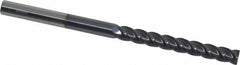 Accupro - 3/8", 4 Flute, Single End, Solid Carbide, 0.01" Corner Radius End Mill - 6" OAL, 40° Helix, Right Hand Flute, 3" LOC, Right Hand Cut - Apex Tool & Supply