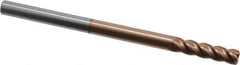 Accupro - 3/8", 4 Flute, Single End, Solid Carbide, 0.045" Corner Radius End Mill - 6" OAL, 40° Helix, Right Hand Flute, 1-1/2" LOC, Right Hand Cut - Apex Tool & Supply