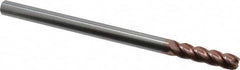 Accupro - 3/8" Diam 4 Flute Solid Carbide 0.09" Corner Radius End Mill - Apex Tool & Supply