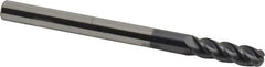Accupro - 5/16", 4 Flute, Single End, Solid Carbide, 1/8" Corner Radius End Mill - 4" OAL, 40° Helix, Right Hand Flute, 1" LOC, Right Hand Cut - Apex Tool & Supply