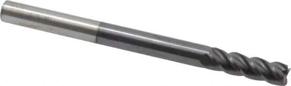 Accupro - 5/16", 4 Flute, Single End, Solid Carbide, 0.02" Corner Radius End Mill - 4" OAL, 40° Helix, Right Hand Flute, 1" LOC, Right Hand Cut - Apex Tool & Supply