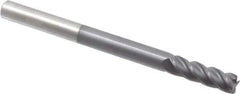 Accupro - 5/16", 4 Flute, Single End, Solid Carbide, 0.03" Corner Radius End Mill - 4" OAL, 40° Helix, Right Hand Flute, 1" LOC, Right Hand Cut - Apex Tool & Supply