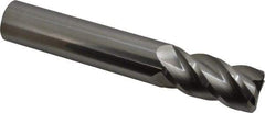 Accupro - 1", 4 Flute, Single End, Solid Carbide, 0.06" Corner Radius End Mill - 6" OAL, 40° Helix, Right Hand Flute, 2" LOC, Right Hand Cut - Apex Tool & Supply
