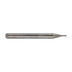 M.A. Ford - 0.3mm, 0.6mm LOC, 3mm Shank Diam, 38mm OAL, 2 Flute, Solid Carbide Square End Mill - Single End, Uncoated, 30° Helix, Centercutting, Right Hand Cut, Right Hand Flute, Series 164 - Apex Tool & Supply