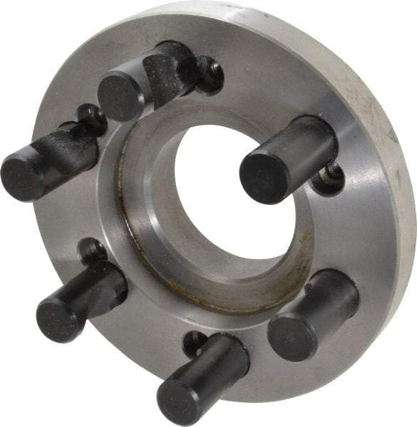 BTC - Adapter Back Plate for 10" Diam Self Centering Lathe Chucks - D1-6 Mount, 2.835" Through Hole Diam - Apex Tool & Supply