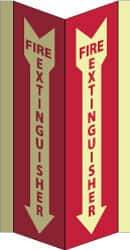 NMC - Fire Extinguisher, Acrylic Fire Sign - 8-3/4" Wide x 16" High, Glow-in-the-Dark - Apex Tool & Supply