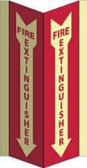 NMC - Fire Extinguisher, Acrylic Fire Sign - 8-3/4" Wide x 16" High, Glow-in-the-Dark - Apex Tool & Supply