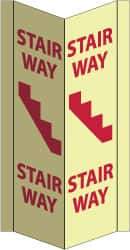 NMC - Stairway - Stairway, Acrylic Exit Sign - 8-3/4" Wide x 16" High, Glow-in-the-Dark - Apex Tool & Supply
