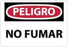 NMC - "Peligro - No Fumar", 10" Long x 14" Wide, Aluminum Safety Sign - Rectangle, 0.04" Thick, Use for Smoking Regulations - Apex Tool & Supply