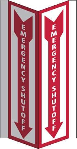 NMC - "Emergency Shut-Off", 16" Long x 8-3/4" Wide, Rigid Plastic Safety Sign - Rectangle, 0.125" Thick, Use for Accident Prevention - Apex Tool & Supply