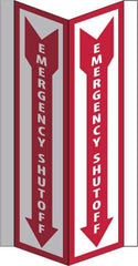 NMC - "Emergency Shut-Off", 16" Long x 8-3/4" Wide, Rigid Plastic Safety Sign - Rectangle, 0.125" Thick, Use for Accident Prevention - Apex Tool & Supply