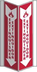 NMC - Extinguisher, Acrylic Fire Sign - 8-3/4" Wide x 16" High, English/Spanish - Apex Tool & Supply