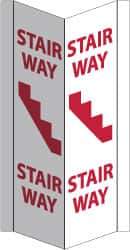 NMC - "Stairway", 16" Long x 8-3/4" Wide, Rigid Plastic Safety Sign - Rectangle, 0.125" Thick, Use for Accident Prevention - Apex Tool & Supply