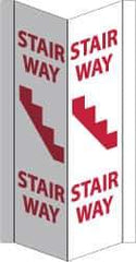 NMC - "Stairway", 16" Long x 8-3/4" Wide, Rigid Plastic Safety Sign - Rectangle, 0.125" Thick, Use for Accident Prevention - Apex Tool & Supply
