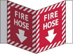 NMC - Fire Hose, Acrylic Fire Sign - 8-3/4" Wide x 5-3/4" High - Apex Tool & Supply